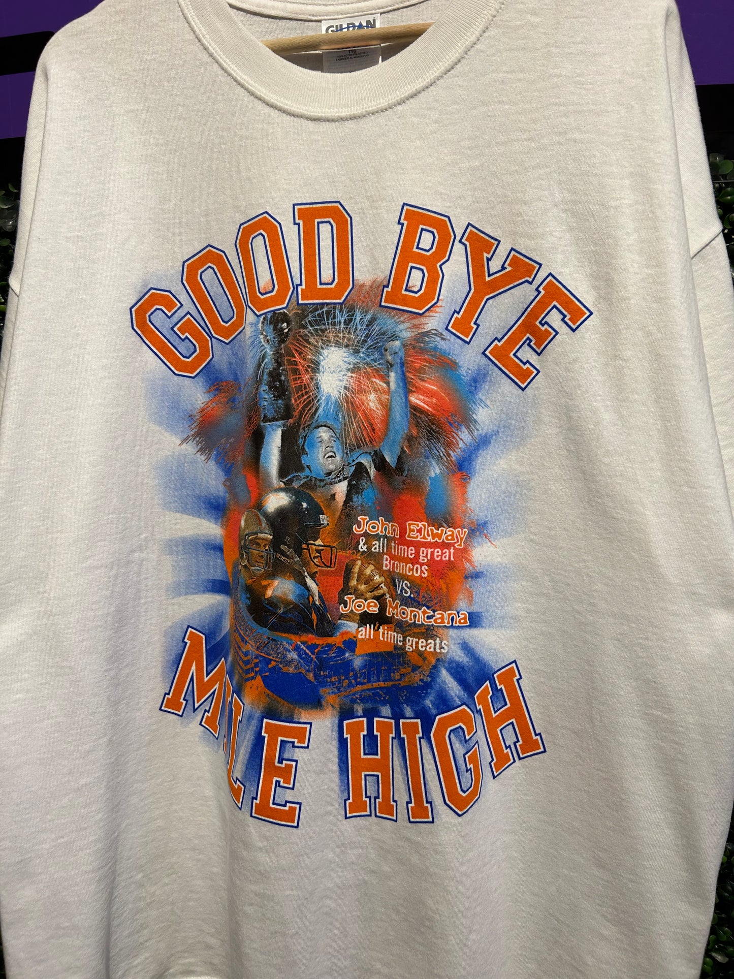 2001 Denver Broncos Good Bye Mile High T-Shirt. Size XXL