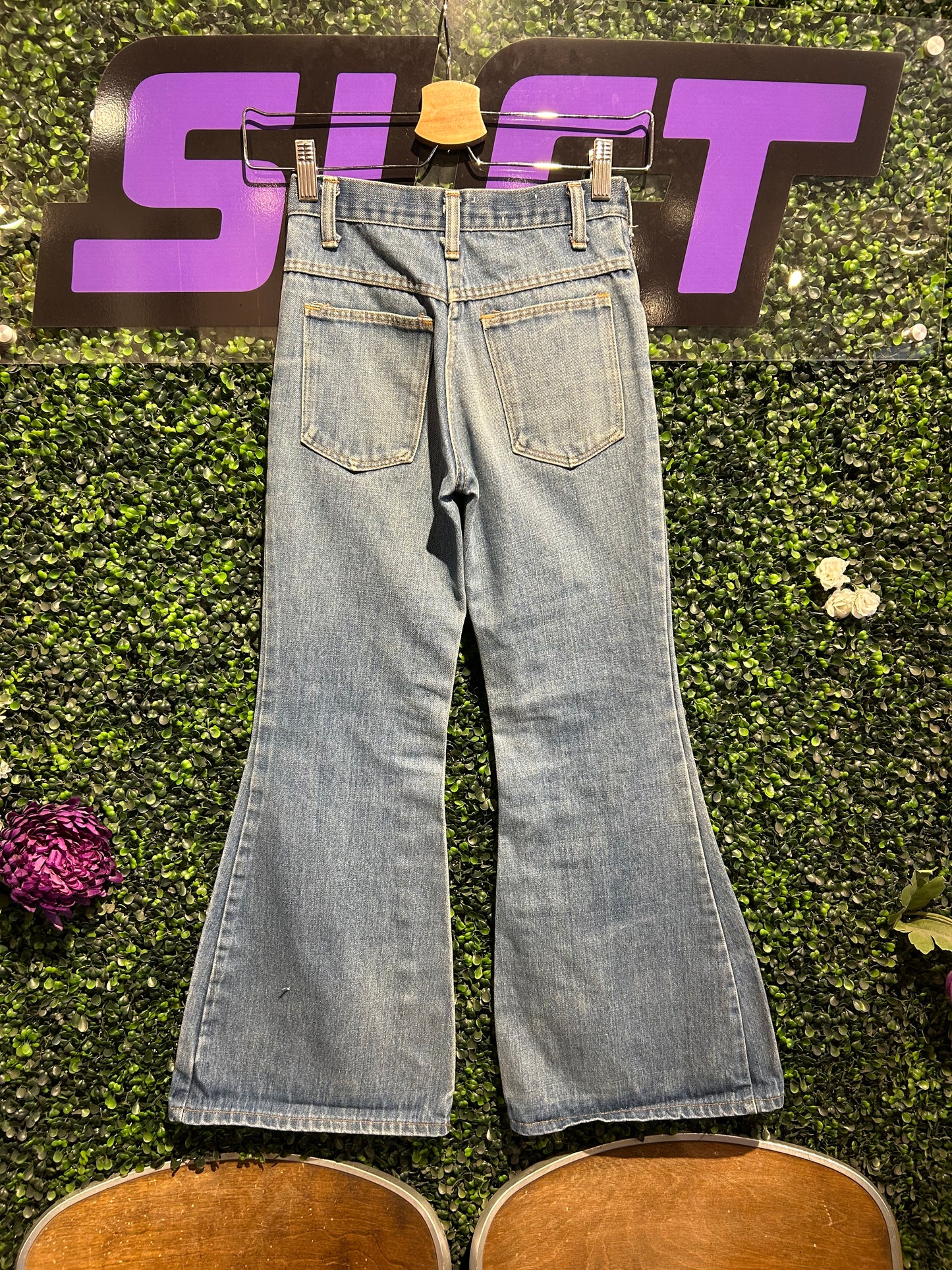 Vintage Denim Bell Bottom Pants. Size 24x28