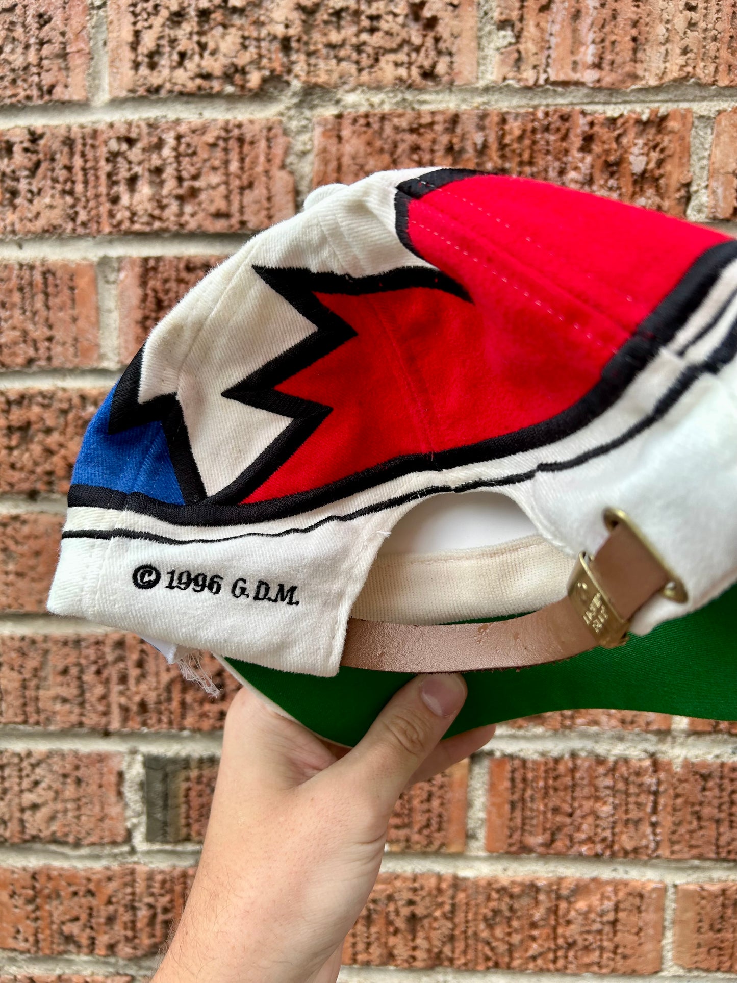 1996 Grateful Dead Liquid Blue Steal Your Face Strap-Back Hat