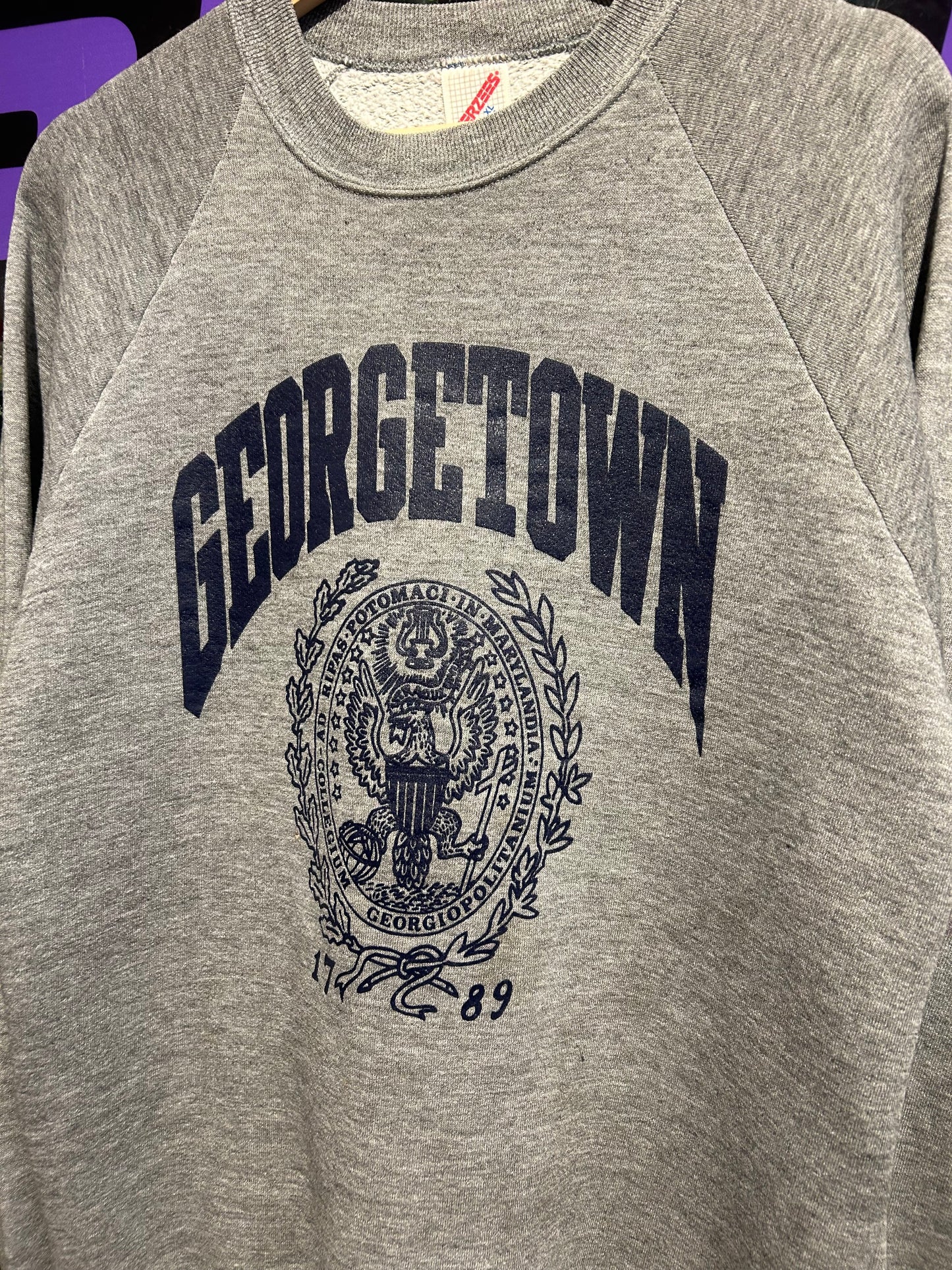 80s Georgetown University Crewneck. Size L/XL