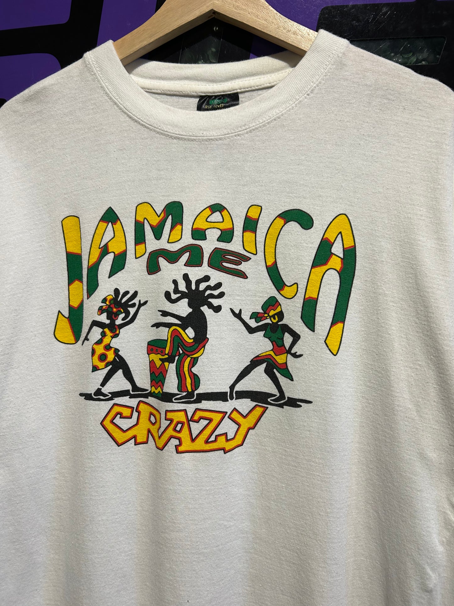 90s Jamaica Me Crazy T-Shirt. Size Large (Boxy)