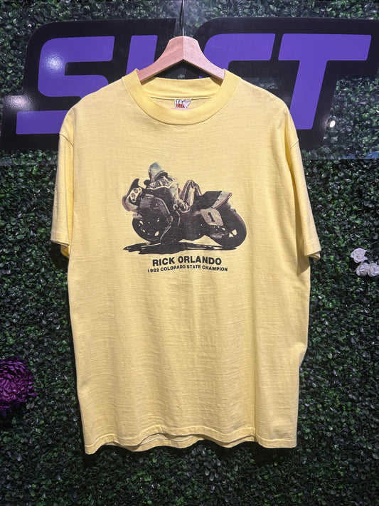 1982 Rick Orlando Colorado State Champion MRA Racing T-Shirt. Size L/XL