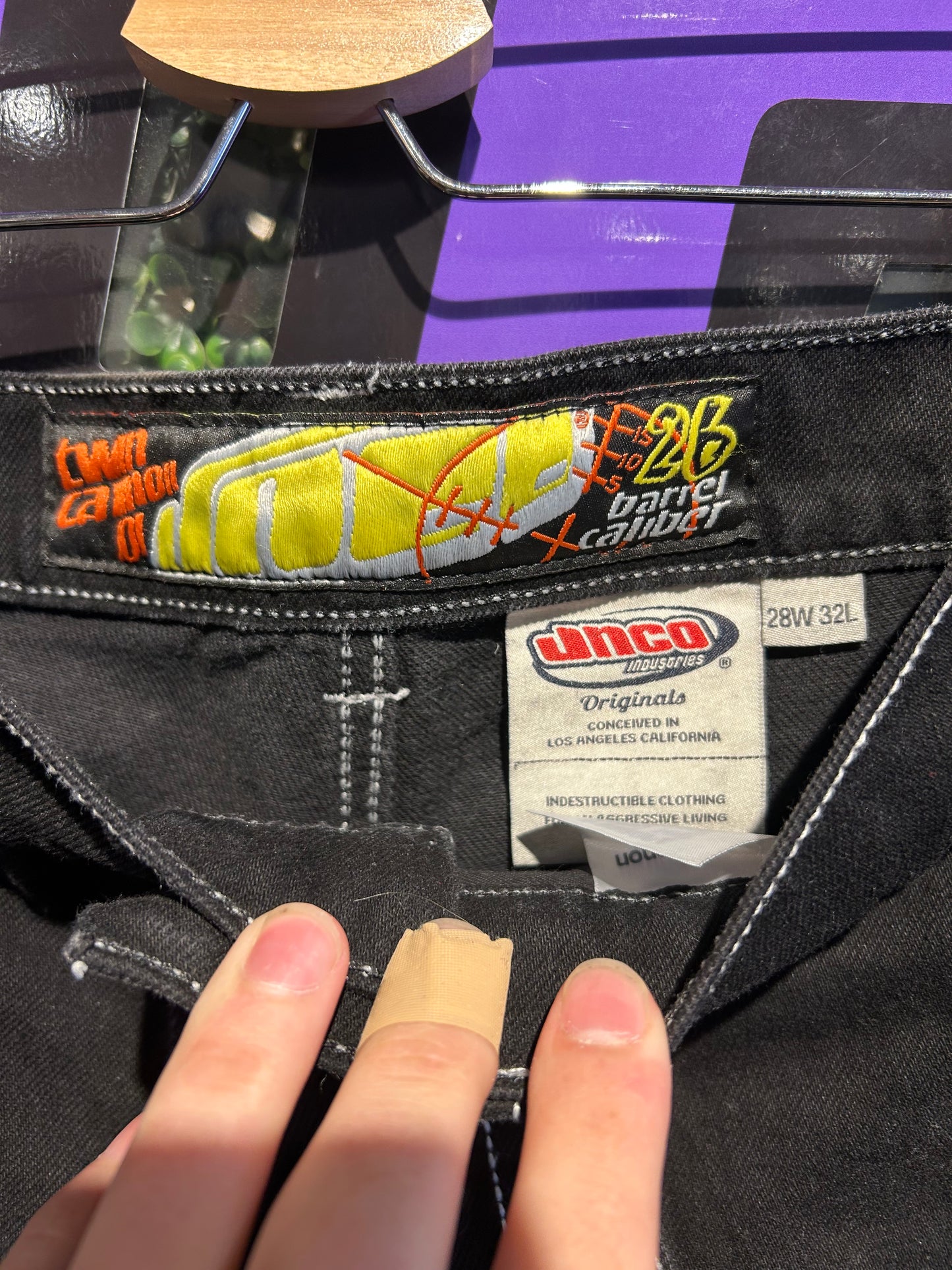 JNCO Twin Canon Barrel Caliber Pants. 29” x 32”