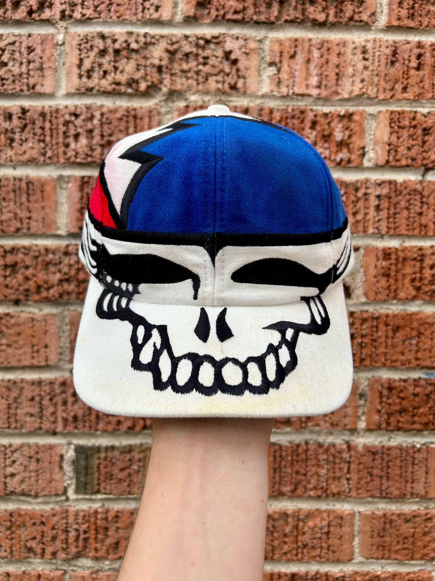 1996 Grateful Dead Liquid Blue Steal Your Face Strap-Back Hat