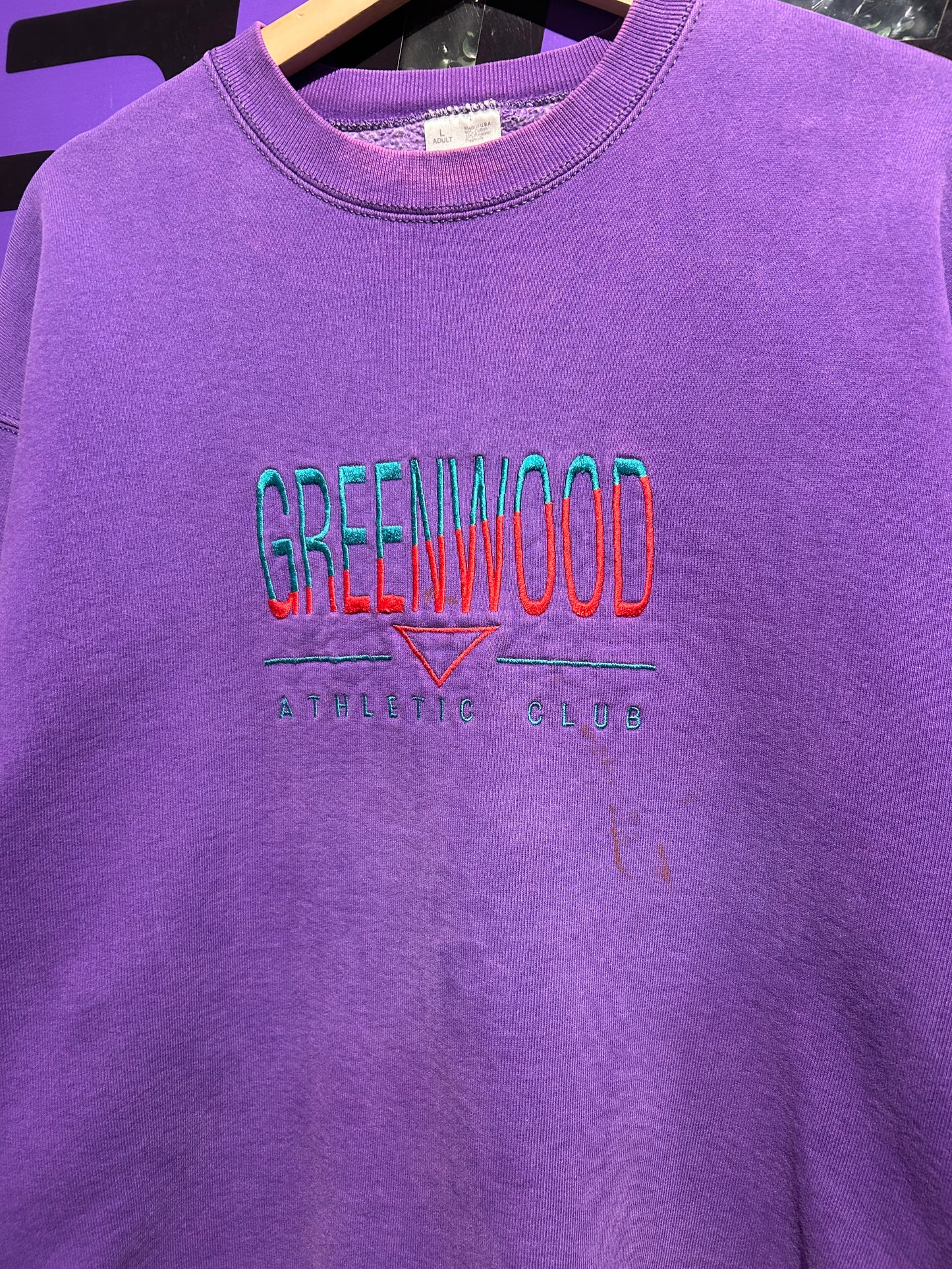 90s Greenwood Athletic Club Crewneck. Size Large