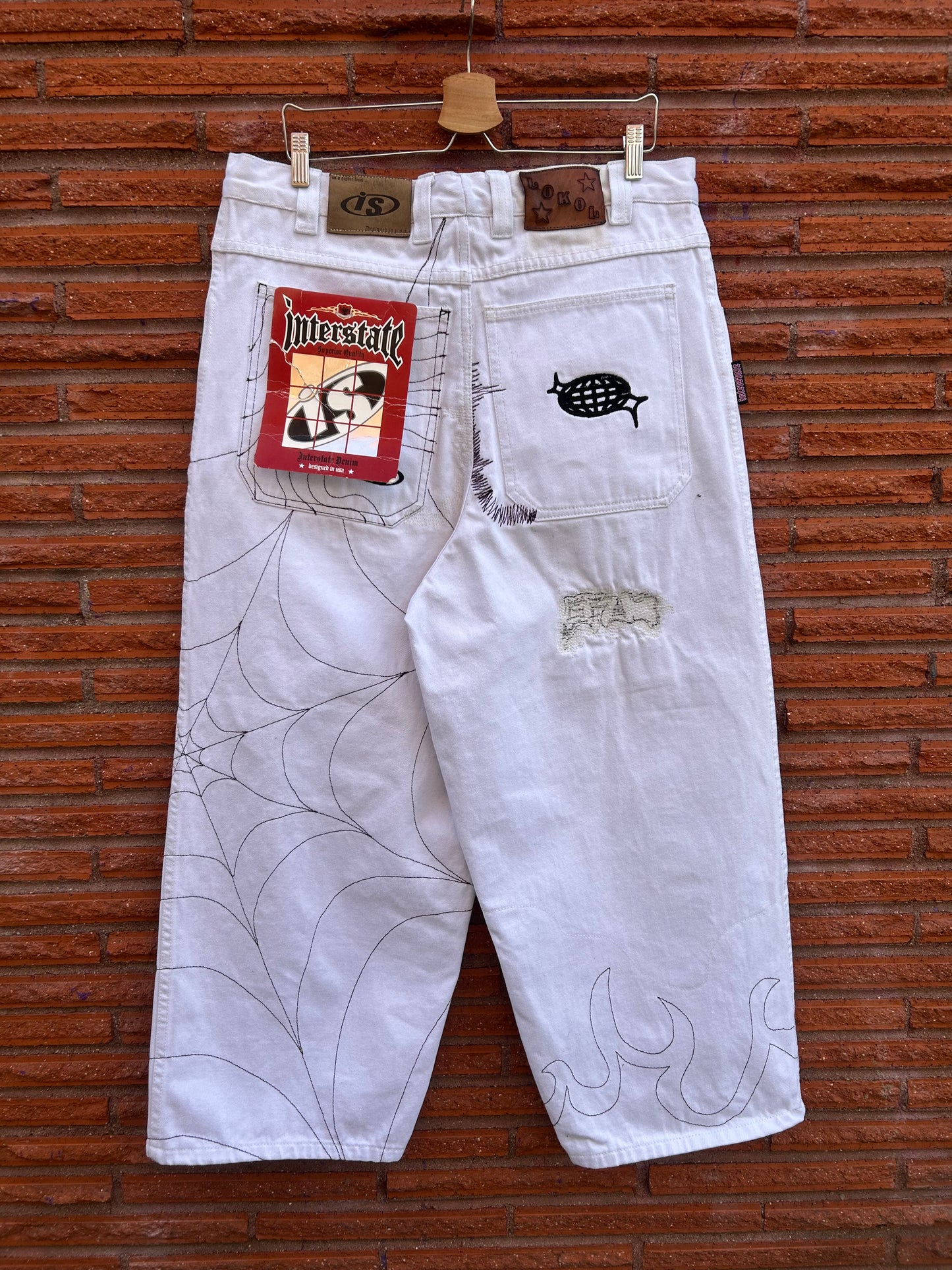 SLCT x LOKOL Reworked 90s Interstate Baggies. 37” x 31”