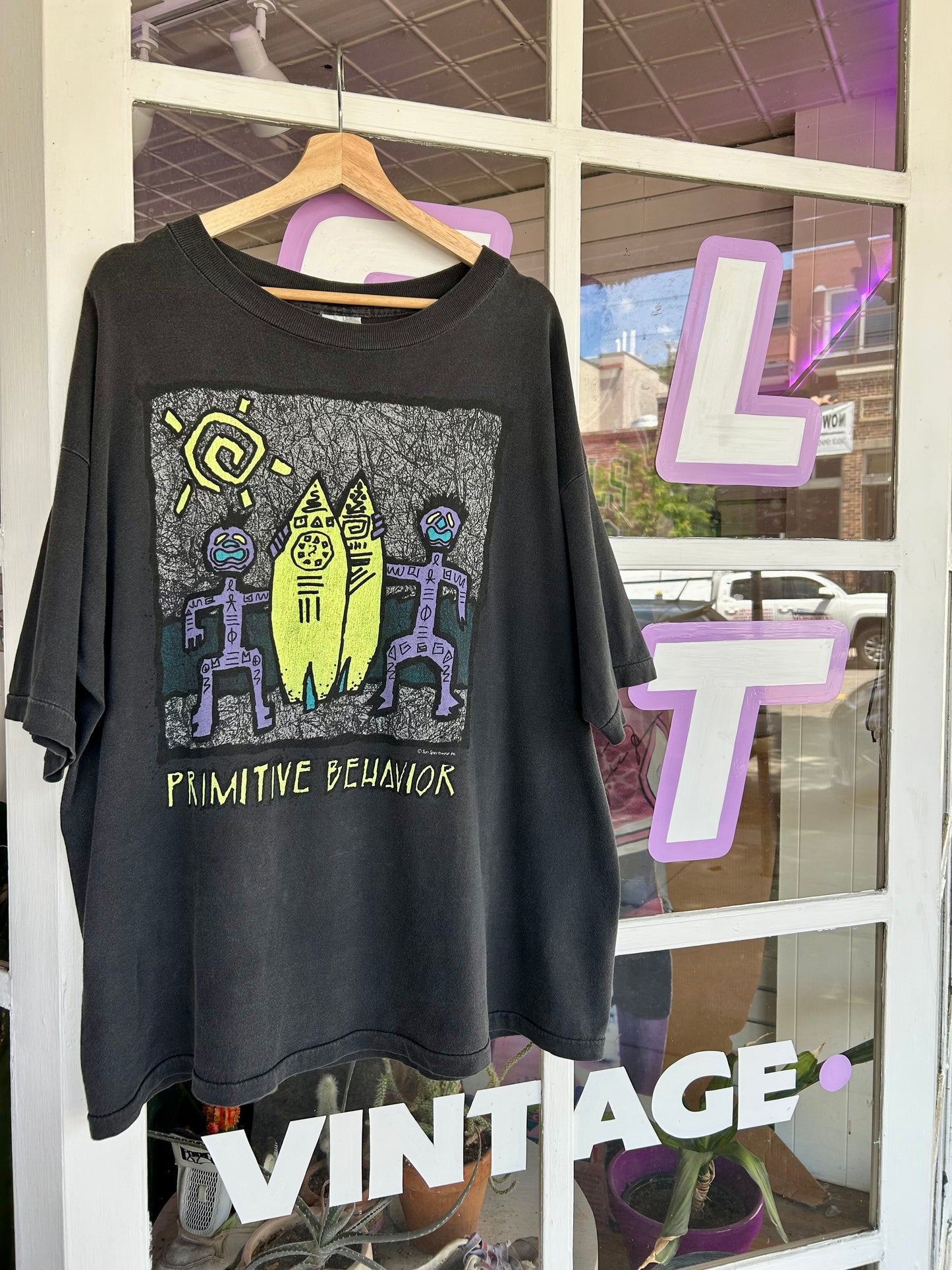 90s Primitive Behavior Surf T-Shirt. Size XL (Boxy)