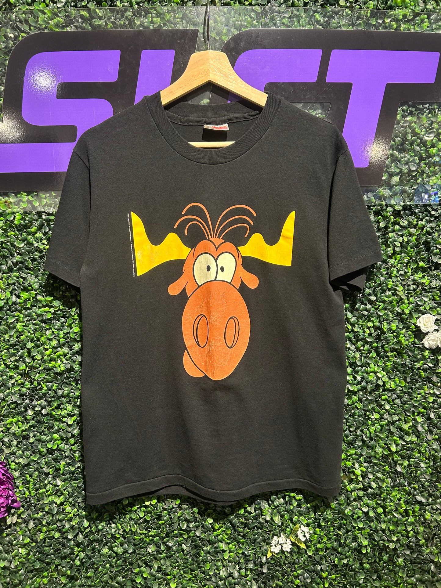 1993 Rocky & Bullwinkle Taco Bell Promo T-Shirt. Size Medium