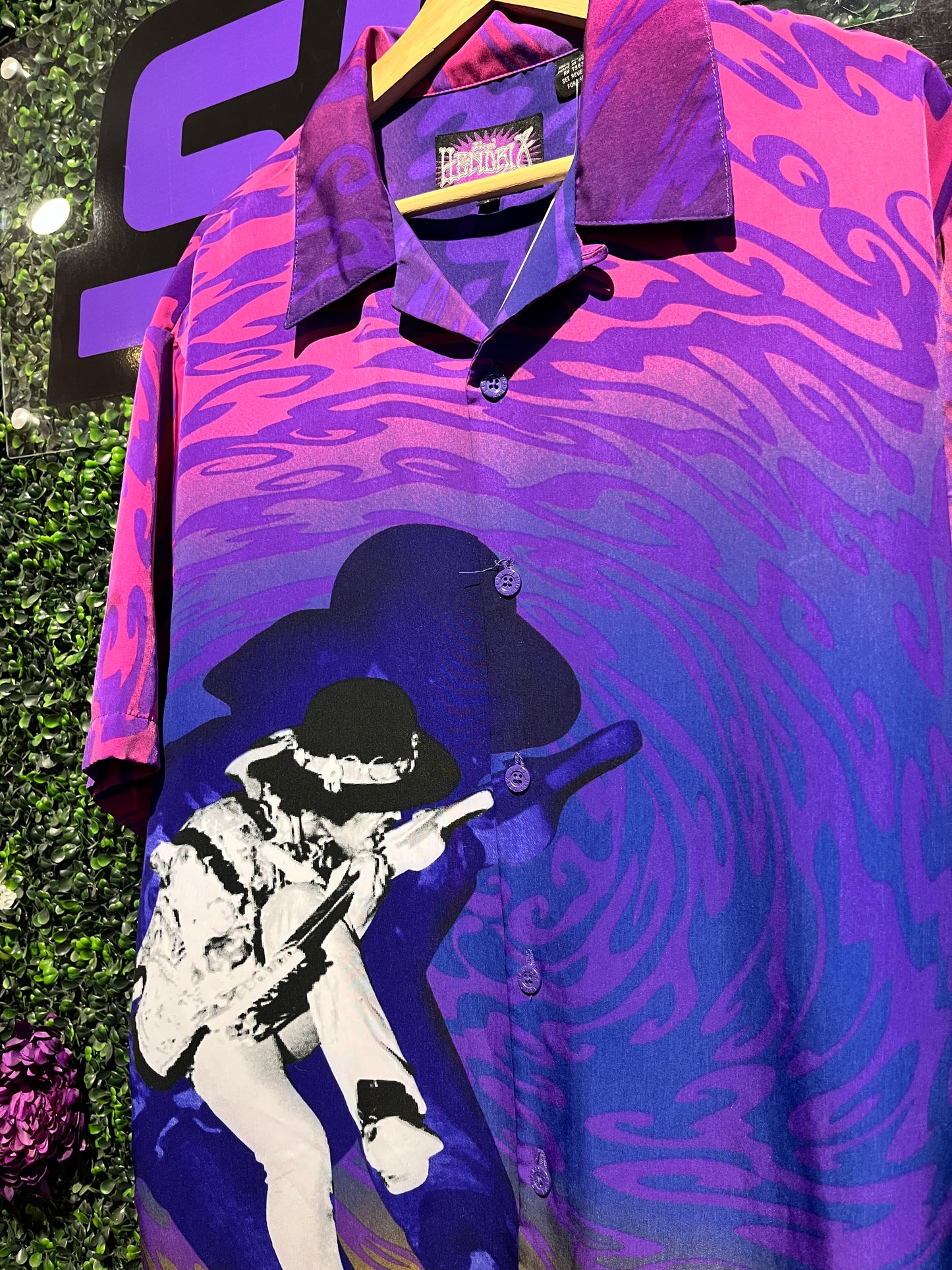 Vintage Jimi Hendrix Psychedelic Button-up Shirt. Size L