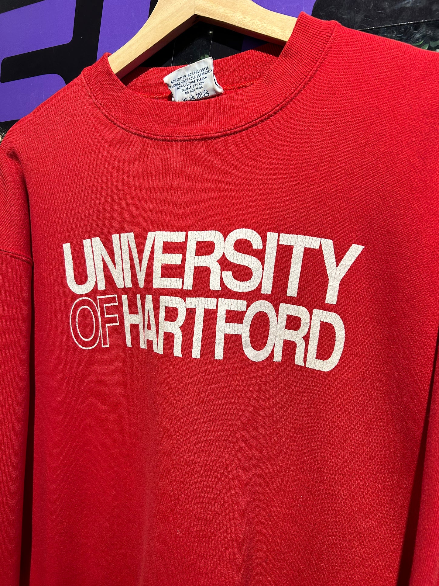 80s University of Hartford Crewneck. Size M/L